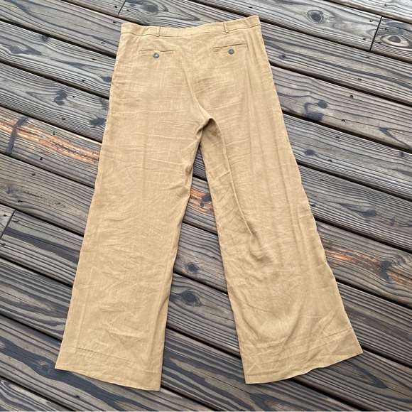 Piazza Sempione Wide Leg High Rise Linen Blend Pants - Picture 2 of 13